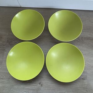 Vtg Zak Designs Melissa Easton Melamine Salad Bowls Set 4 Lime Green Retro 6.5"